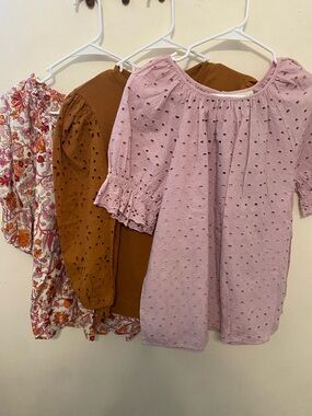 Othr Pink Eyelet Peasant Blouse